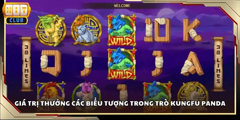 Giá trị thưởng các biểu tượng trong trò Kungfu Panda