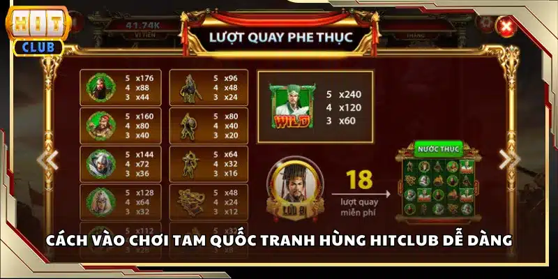 Cách vào chơi Tam Quốc Tranh Hùng Hitclub dễ dàng