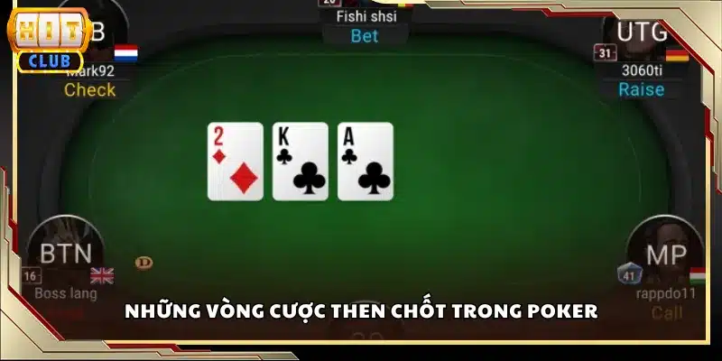 Những vòng cược then chốt trong Poker