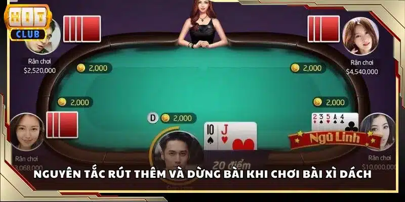 Nguyên tắc rút thêm và dừng bài khi chơi bài xì dách 